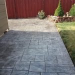 Residential stampped Concrete backyard patio view