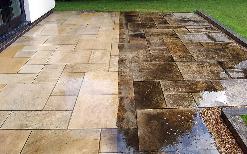 How To Clean Your Stone Or Concrete, Cleaning Patio Pavers With Dawn