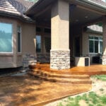 stained traditional concrete and stamped concrete patio